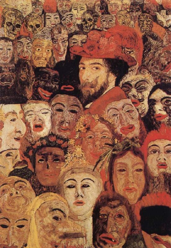 James Ensor Portrait of the Artist Sur rounded by Masks